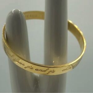 💛 Kate Spade Gold Mom Always Said Idiom Engraved Bangle Bracelet